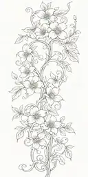flower vine intertwined representing family tattoo design idea