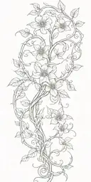 flower vine intertwined representing family tattoo design idea