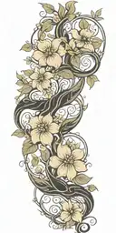 flower vine intertwined representing family tattoo design idea