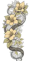 flower vine intertwined representing family tattoo design idea