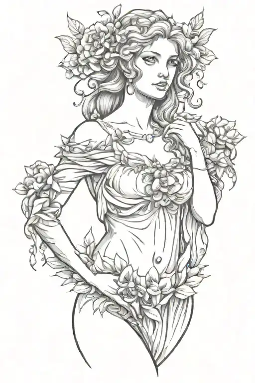 full body Aphrodite realistic beautiful girl shoulder tattoo  tattoo design idea