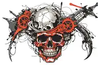 ship skull and anchor tattoo design idea
