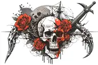 ship skull and anchor tattoo design idea