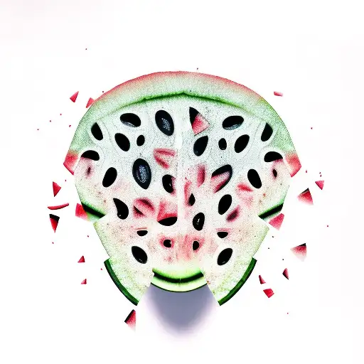 a slice of watermelon dripping  tattoo design idea