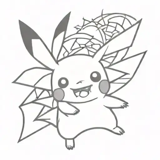pikachu wearing a Halloween outfit tattoo design idea