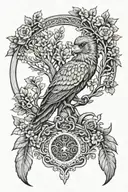 polish falcon Irish tree of life tattoo design idea