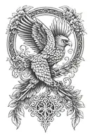 polish falcon Irish tree of life tattoo design idea