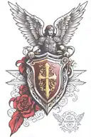 st michael shield adorned tattoo design idea