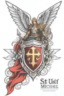 st michael shield adorned tattoo design idea