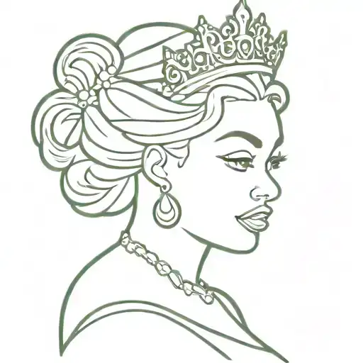 princess tiana and charlotte nc crown tattoo design idea