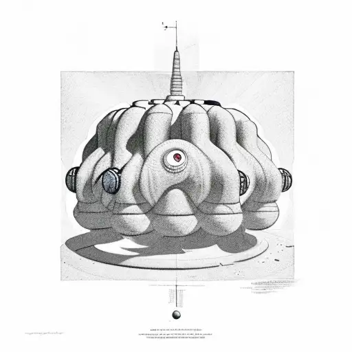 An animated version of the supercomputer from hitchhiker's guide to the galaxy, showing the number 42 tattoo design idea