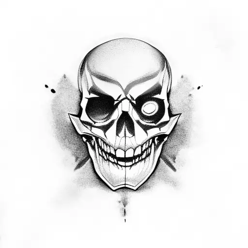 atlas holding a burning skull tattoo design idea