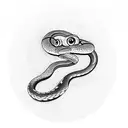 snake &  bitten apple tattoo design idea