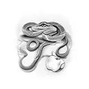 snake &  bitten apple tattoo design idea