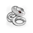 snake &  bitten apple tattoo design idea