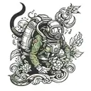 scuba diver tattoo design idea