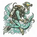 scuba diver tattoo design idea