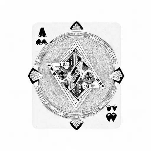 A deck of cards arranged in a circular pattern with the Joker card in the center tattoo design idea