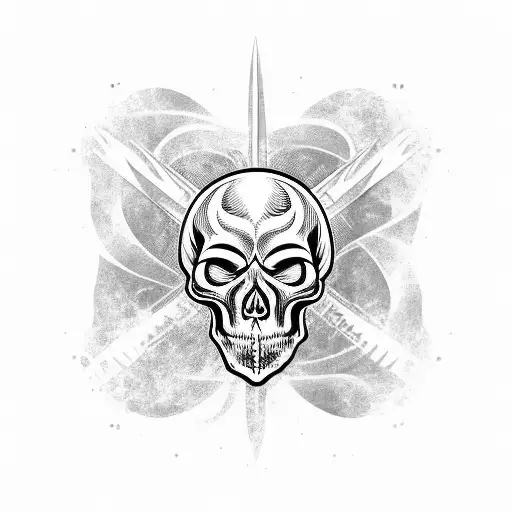 fiery skull tattoo design idea