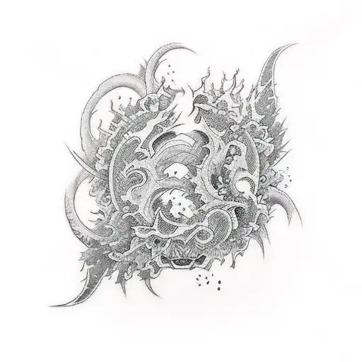 chaos and darkness tattoo design idea