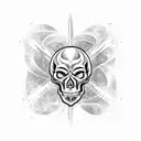 fiery skull tattoo design idea