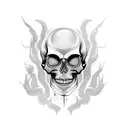fiery skull tattoo design idea