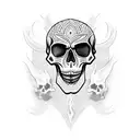 fiery skull tattoo design idea