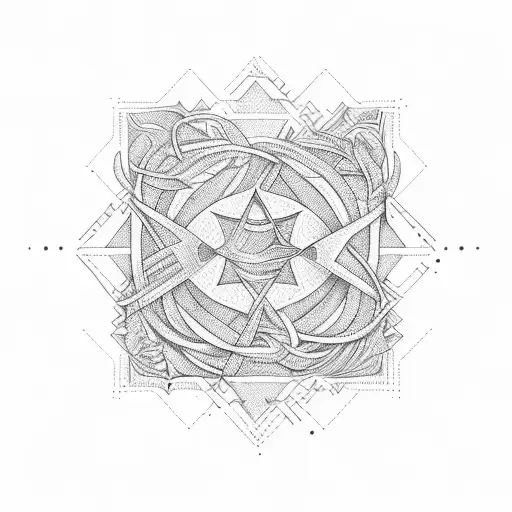 A stock market graph intertwined with a psychedelic pattern tattoo design idea