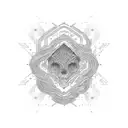 A stock market graph intertwined with a psychedelic pattern tattoo design idea