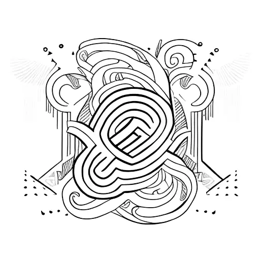 A minimalist tattoo of a paintbrush forming the letter A with a heart incorporated tattoo design idea