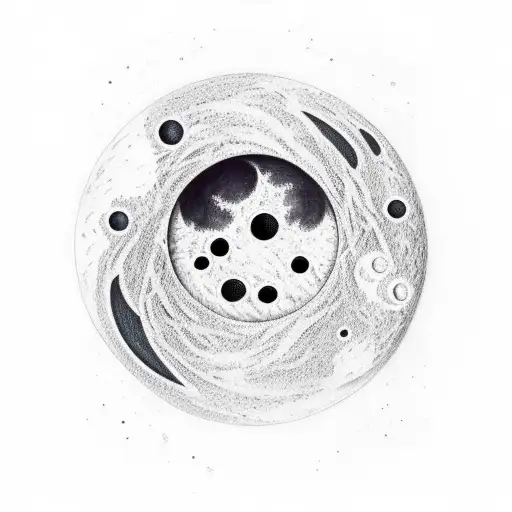 Moon with cracks and sunshine comes out of the cracks tattoo design idea