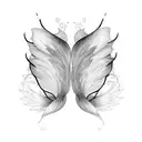 fairy wings fine line tattoo design idea