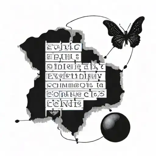 Coordinates Quote "Eventually everything connects" tattoo design idea