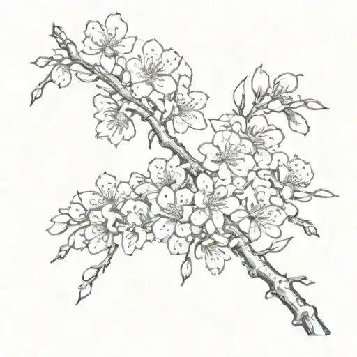 sakura branch tattoo design idea