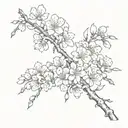 sakura branch tattoo design idea