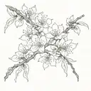 sakura branch tattoo design idea