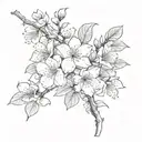 sakura branch tattoo design idea
