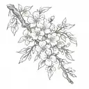 sakura branch tattoo design idea