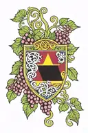 Moldovan flag with grapes and patterns tattoo design idea