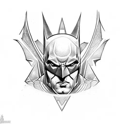 Batman and mini shaunzer beard tattoo design idea