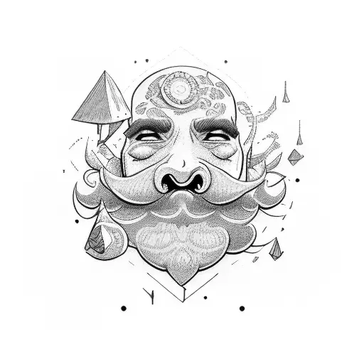 mini shaunzer beard tattoo design idea
