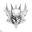 Batman and mini shaunzer beard tattoo design idea