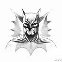 Batman and mini shaunzer beard tattoo design idea