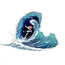 Ocean Wave tattoo design idea