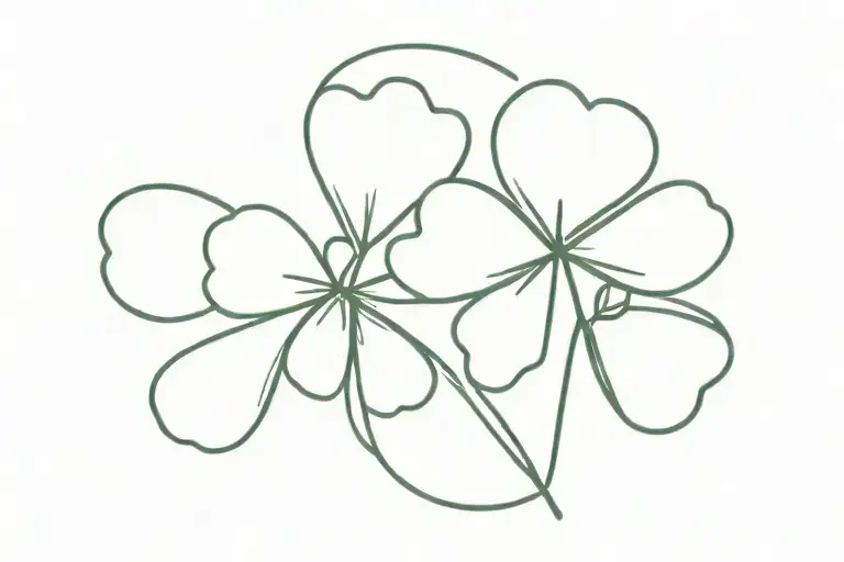 Love yourz with four leaf clover tattoo design idea
