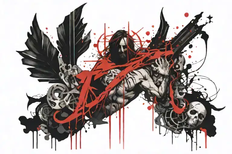 luciferian Christ tattoo design idea