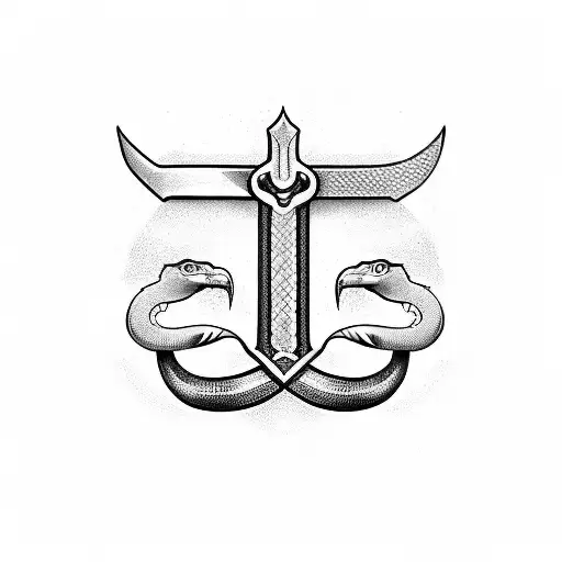 sword and snake tattoo design idea