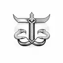 sword and snake tattoo design idea