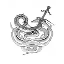 sword and snake tattoo design idea