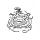 sword and snake tattoo design idea